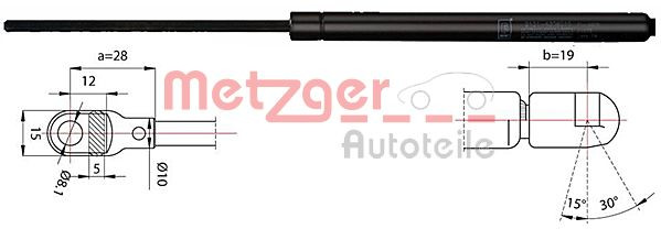 METZGER Gasfeder, Koffer-/Laderaum
